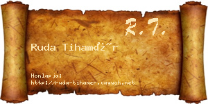 Ruda Tihamér névjegykártya
